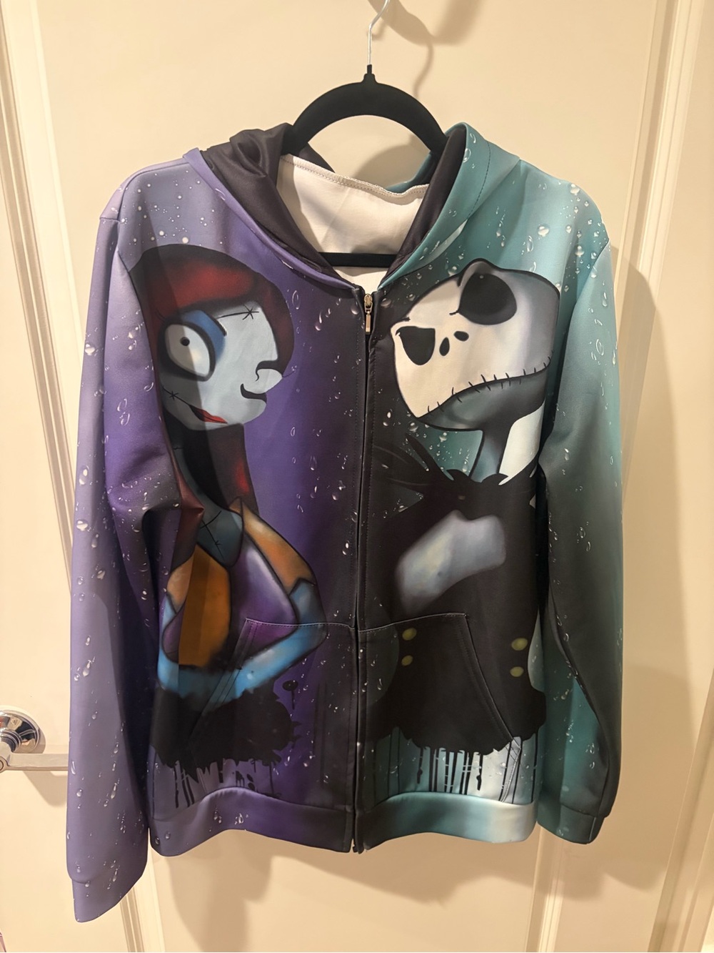 Nightmare Before Christmas Character Zip Hoodie - Purple & Teal